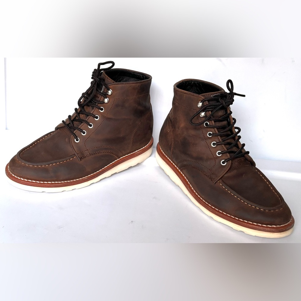Thursday Boot Company “Diplomat” Distressed Leather Lace Up Brown Boots Size 8 - Picture 5 of 11
